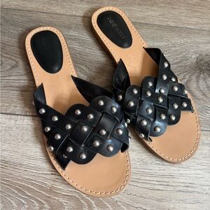 Nine West Black Studded Slide Sandals Size 9